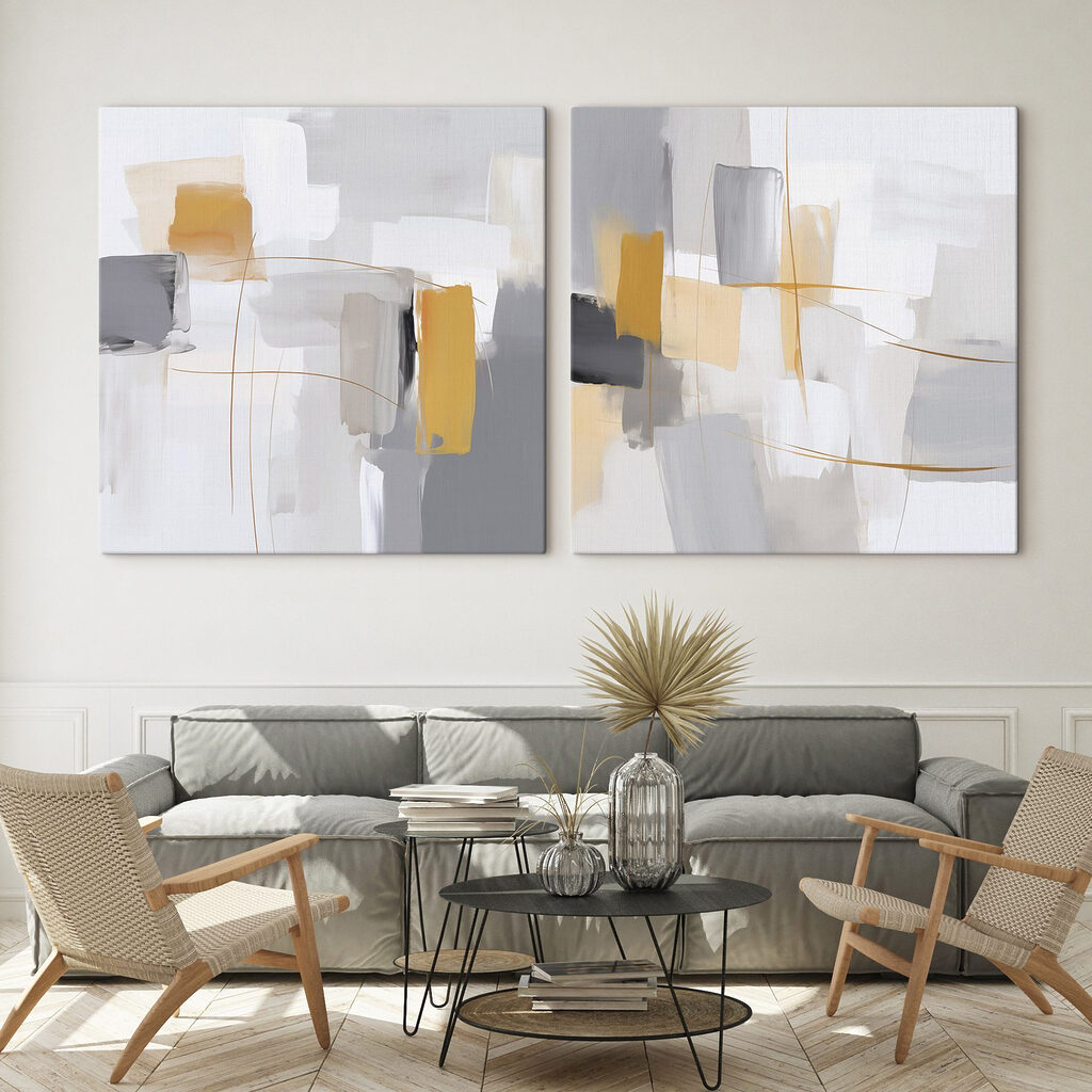 Gris et jaune moutarde — intérieur 2
