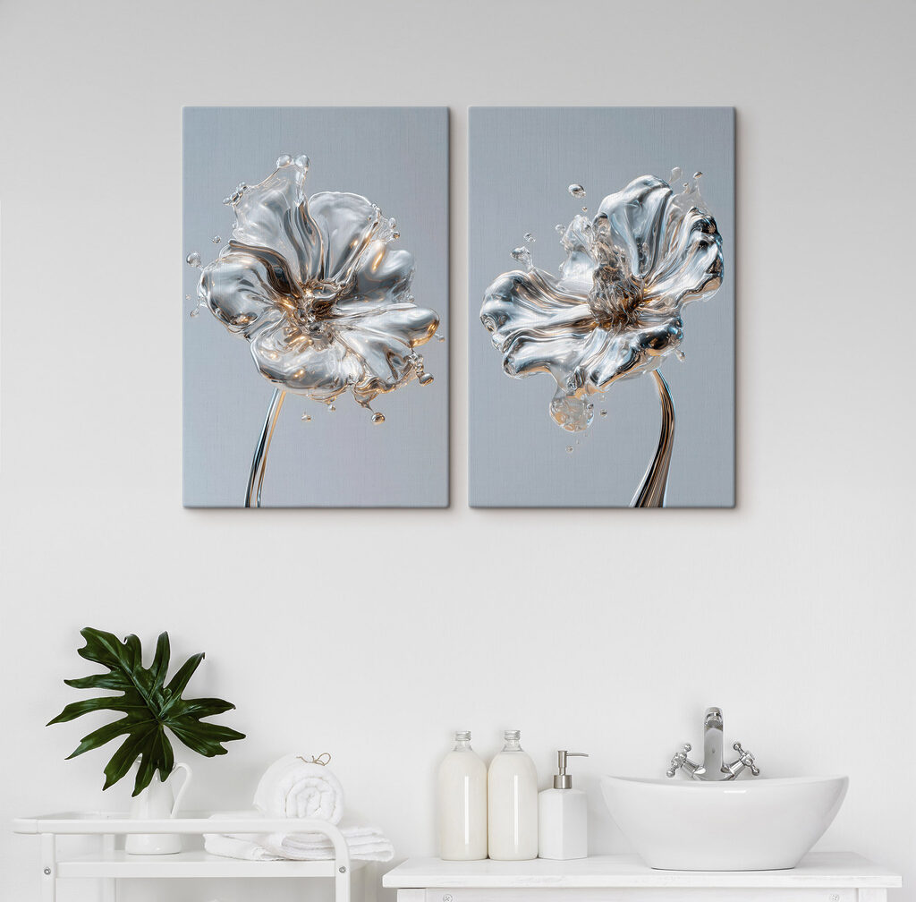 Fleurs d’argent liquide dans un intérieur
