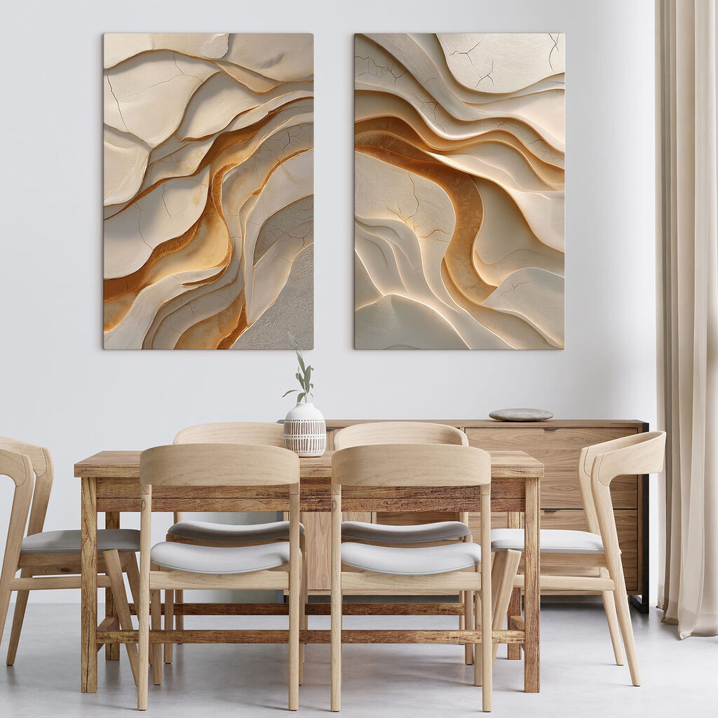 Lumière et couches ondulées dans un intérieur