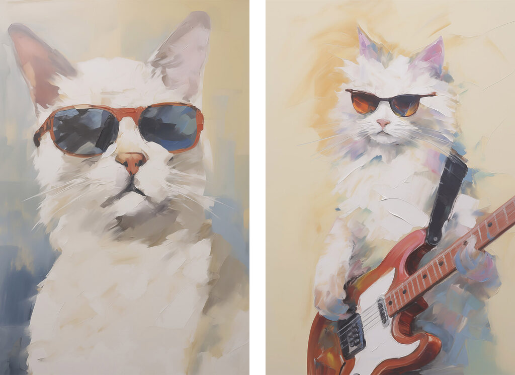 Chat rockeur — motif complet