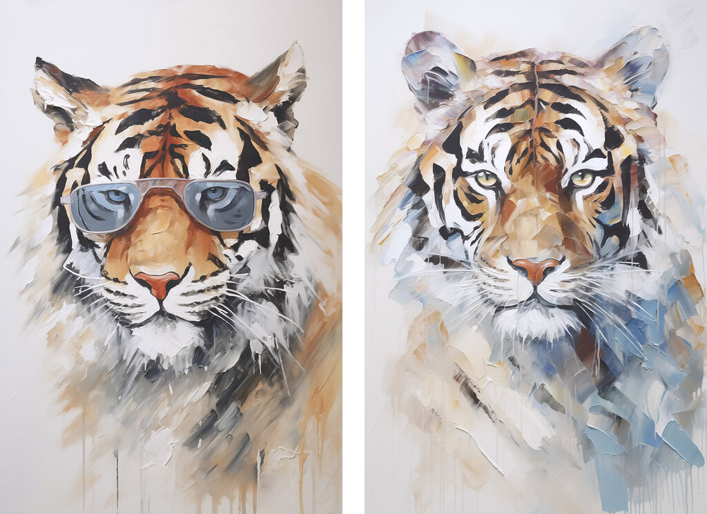 Tigre à lunettes — motif complet
