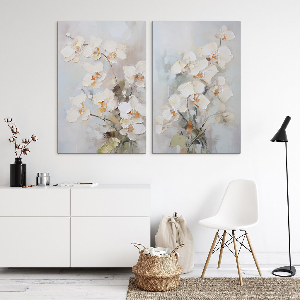 Orchidées sur fond gris — intérieur 2