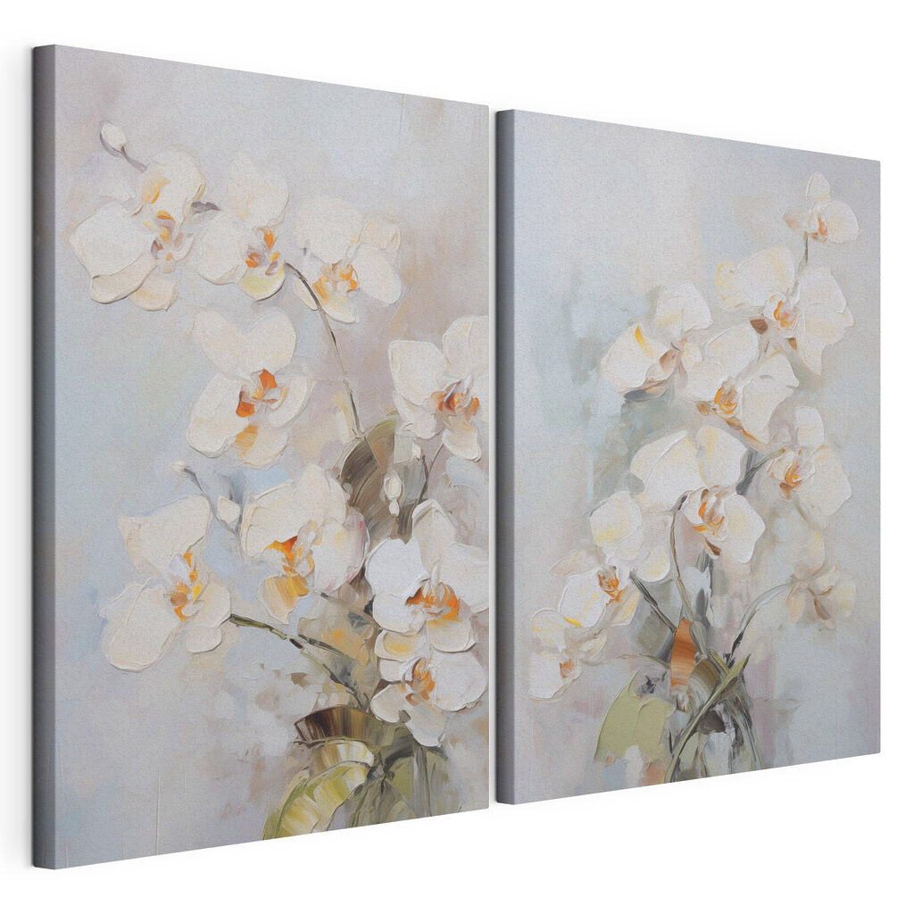 Orchidées sur fond gris — vue du produit