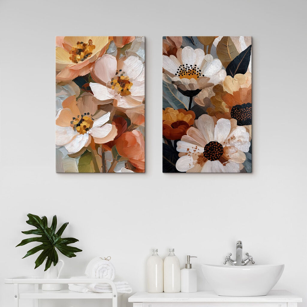 Fleurs aux couleurs chaudes dans un intérieur