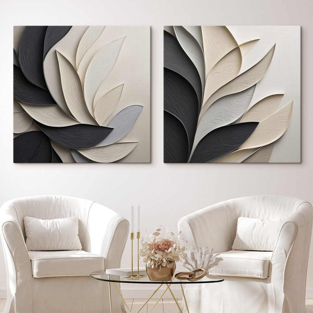Tourbillon de feuilles dans un intérieur