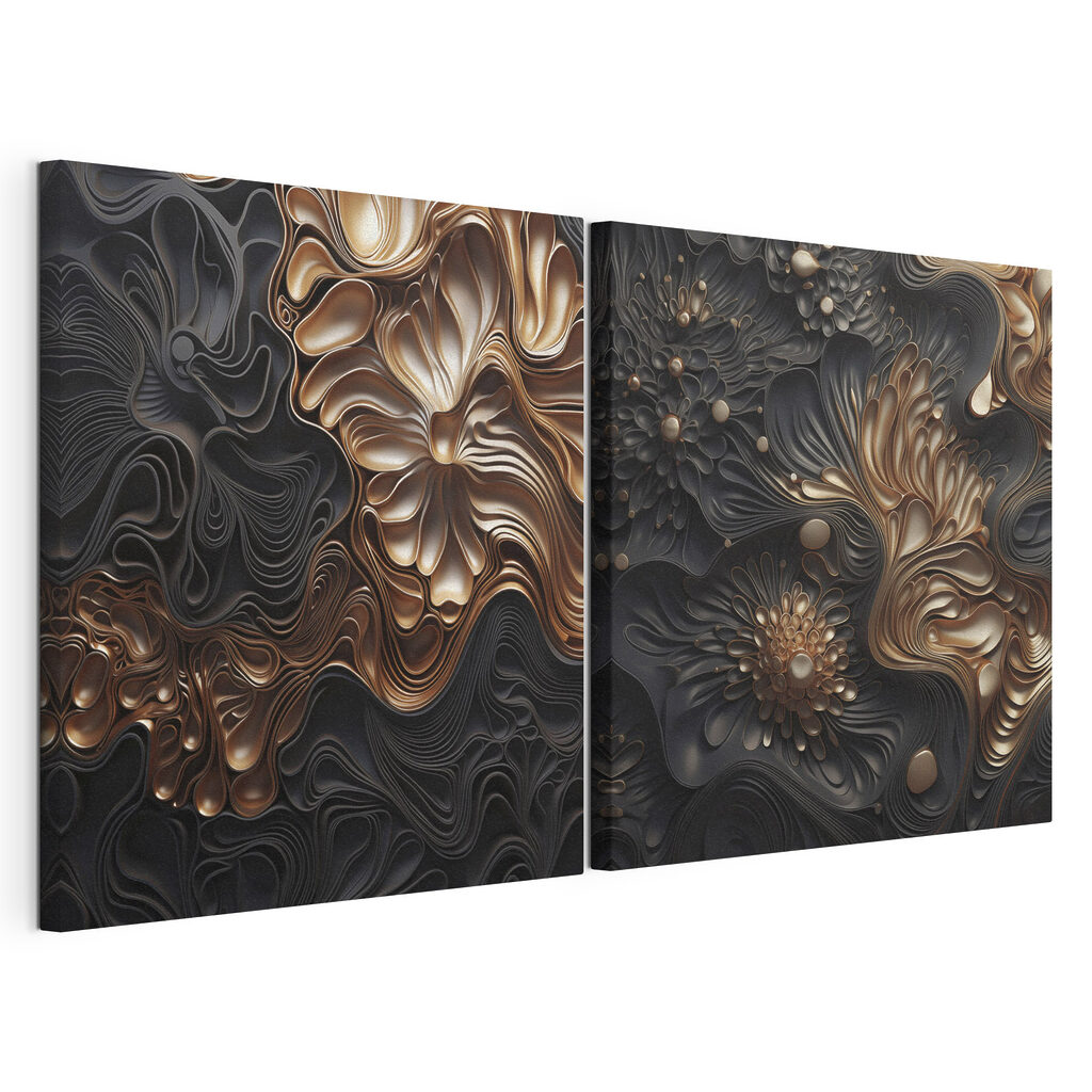 Fleurs bronze sur noir — vue du produit