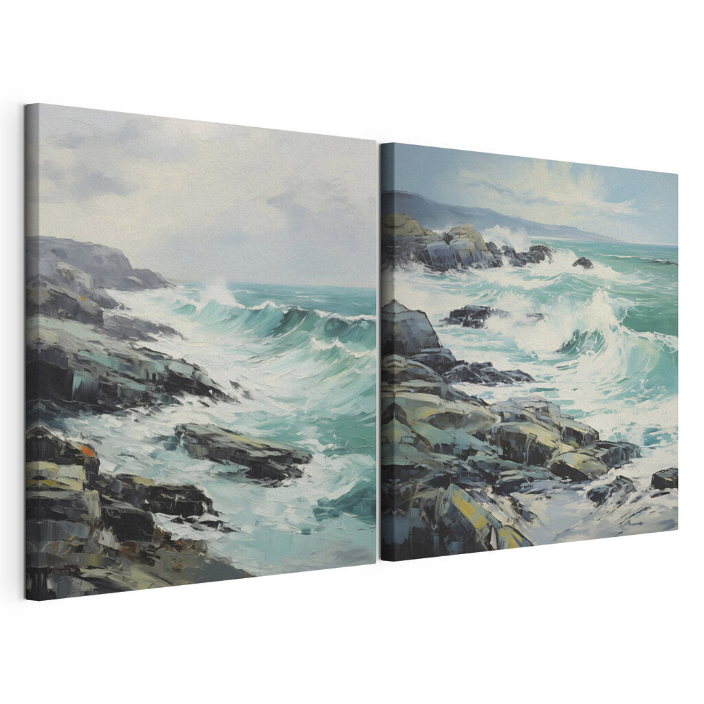 Vagues sur les rochers — vue du produit
