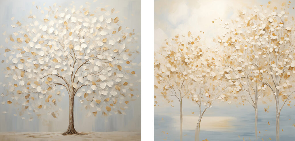 Arbres au feuillage doré — motif complet