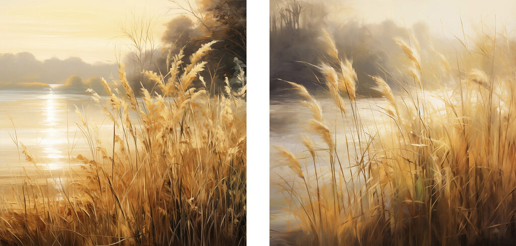 Rivière aux herbes dorées — motif complet