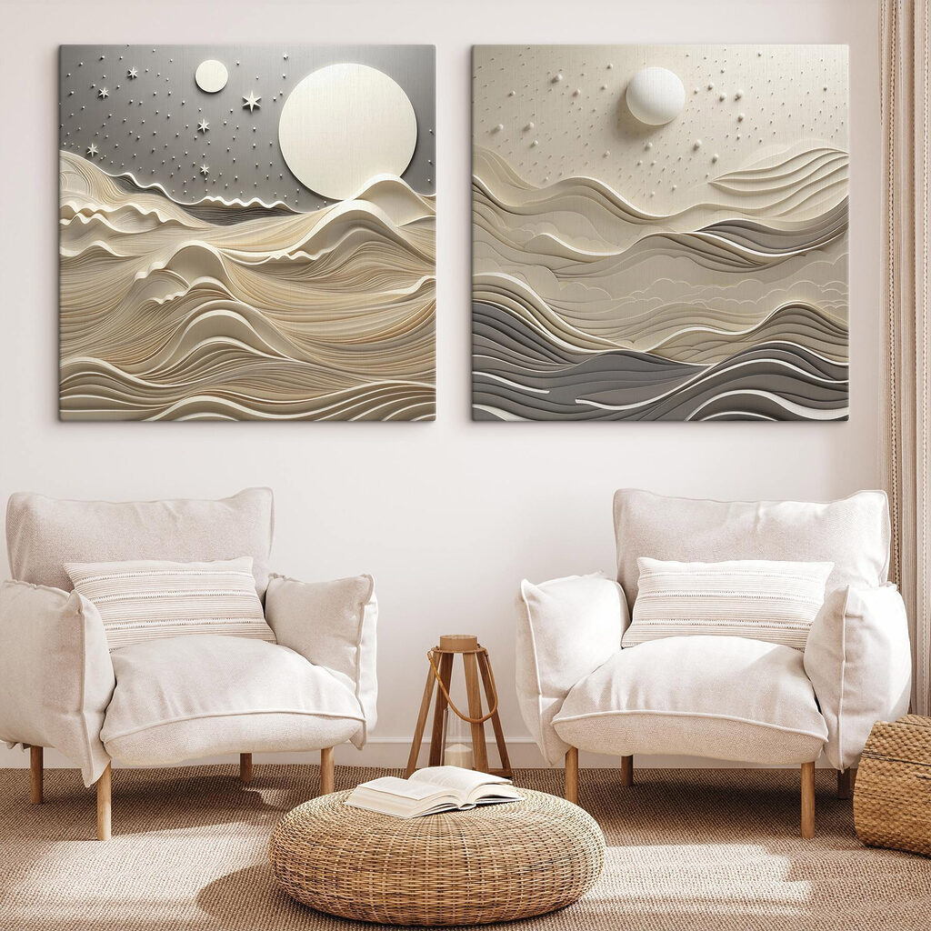 Lune et dunes ondulées dans un intérieur