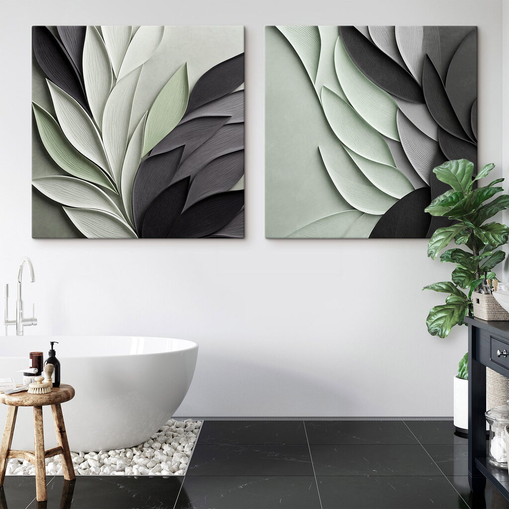 Feuilles en contraste net dans un intérieur