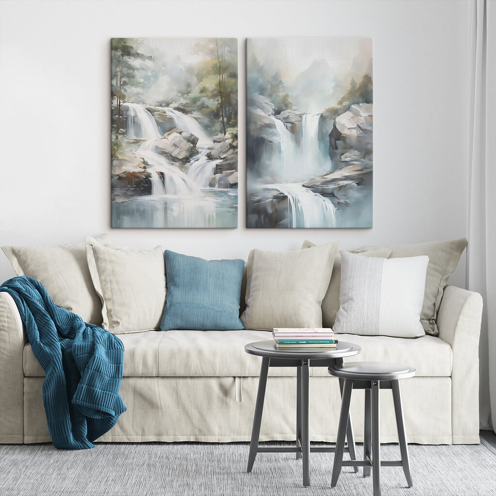L’eau entre les rochers dans un intérieur