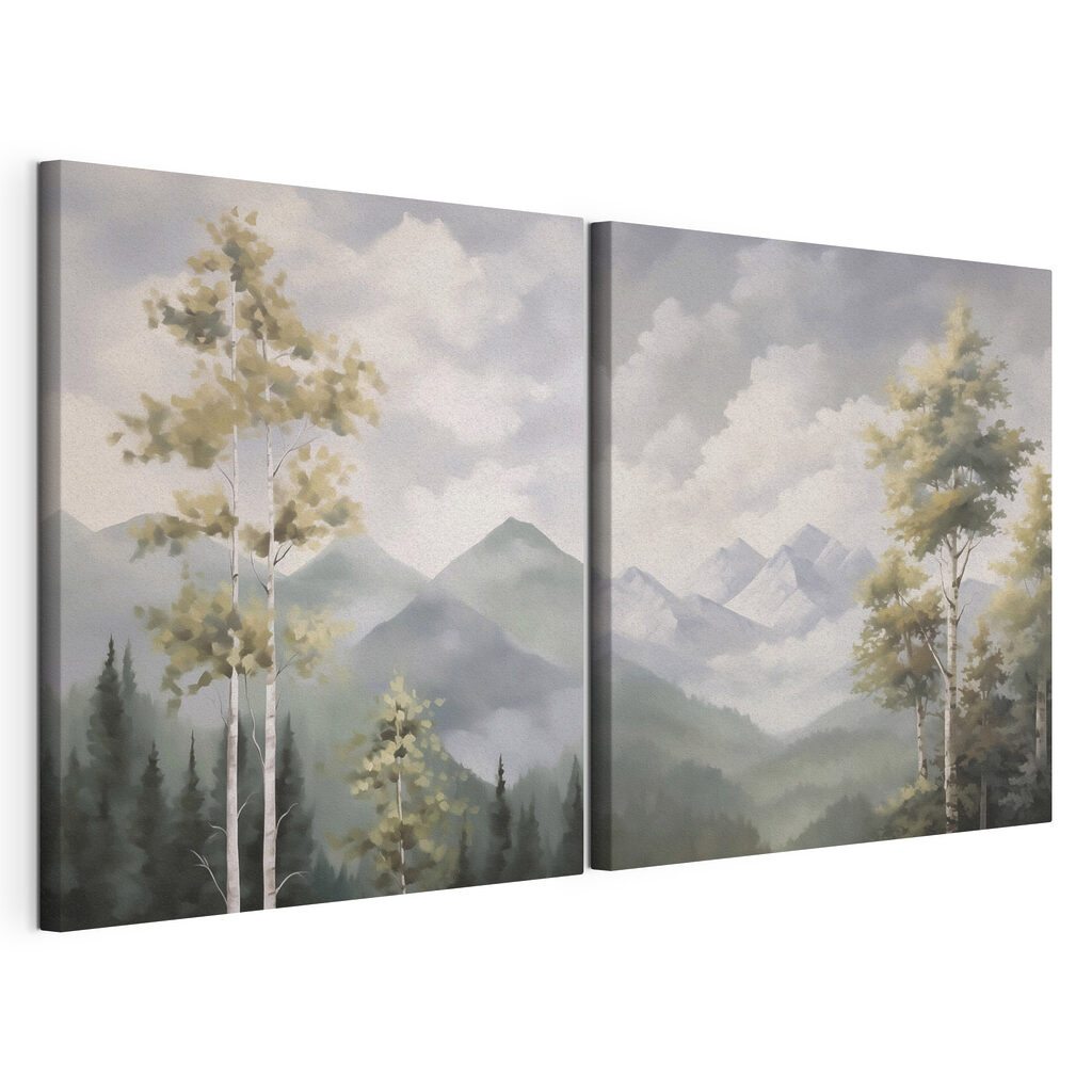 Bouleaux et montagnes — vue du produit