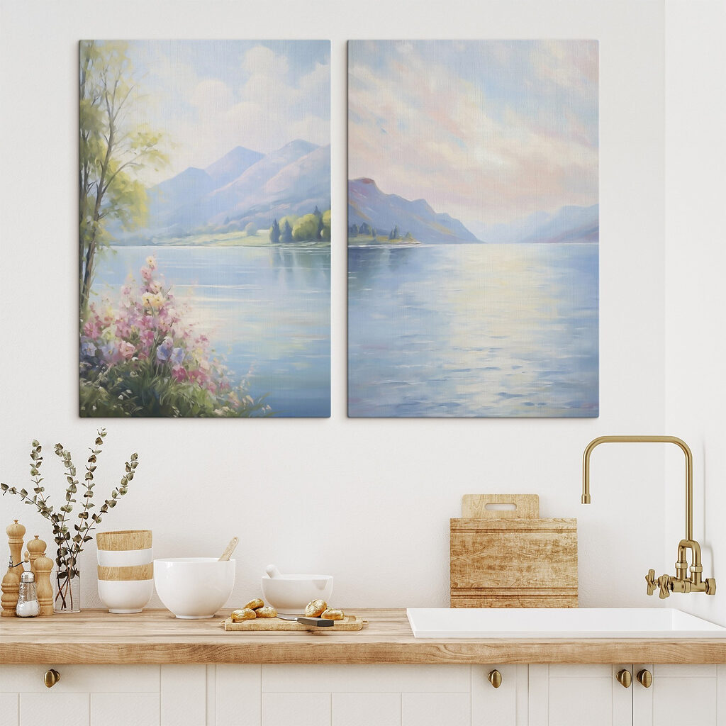 Lac de montagne pastel — intérieur 2