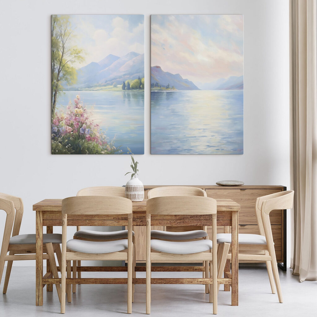Lac de montagne pastel — intérieur 1