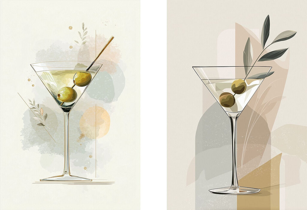 Cocktails aux olives — motif complet