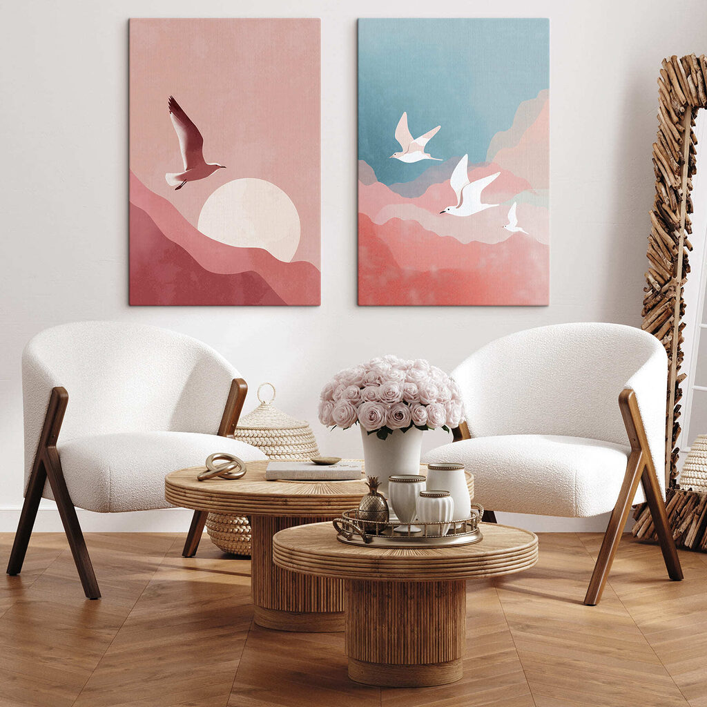Ciel rose et oiseaux — intérieur 2