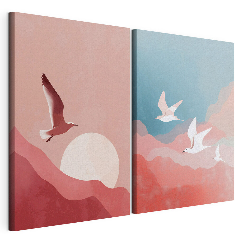 Ciel rose et oiseaux — vue du produit