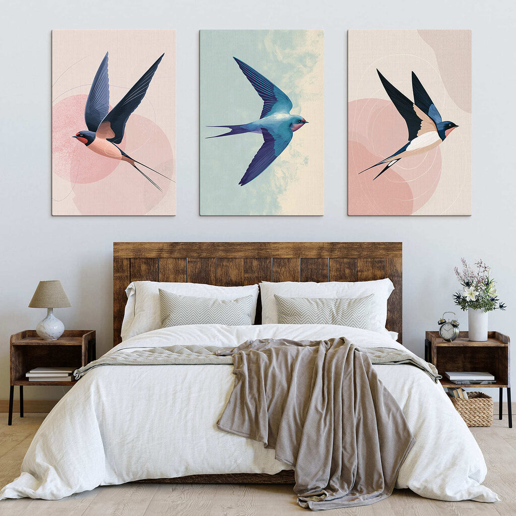 Hirondelles en vol — intérieur 2