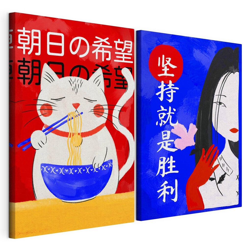 Chat gourmand et dame — vue du produit