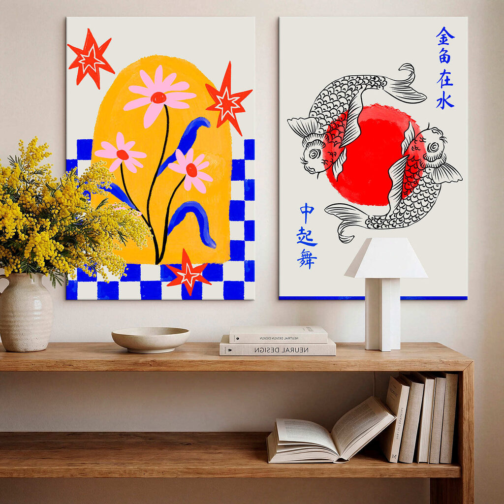 Fleurs et poissons dansants — intérieur 1