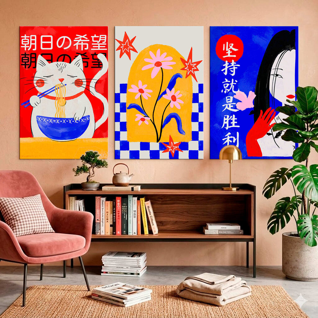 Chat, fleurs et dame dans un intérieur