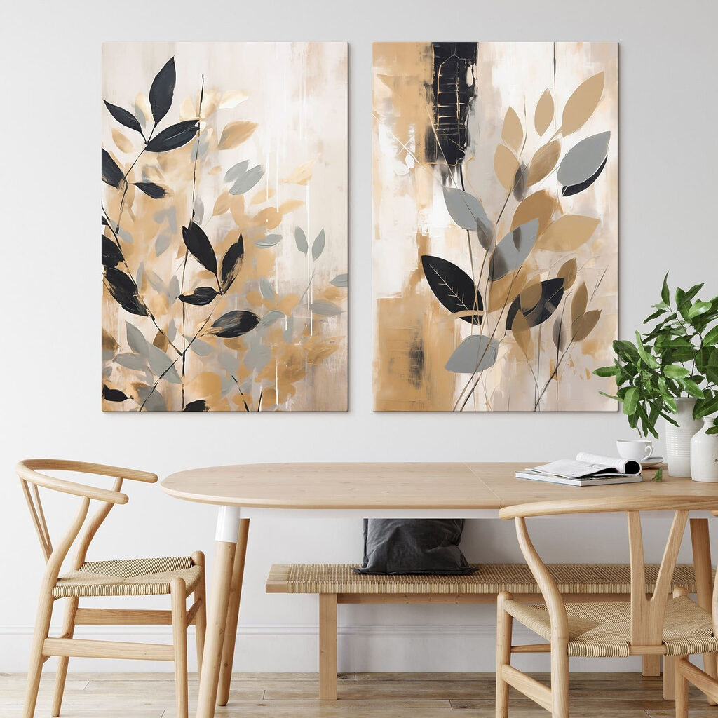 Rameaux aux accents dorés dans un intérieur