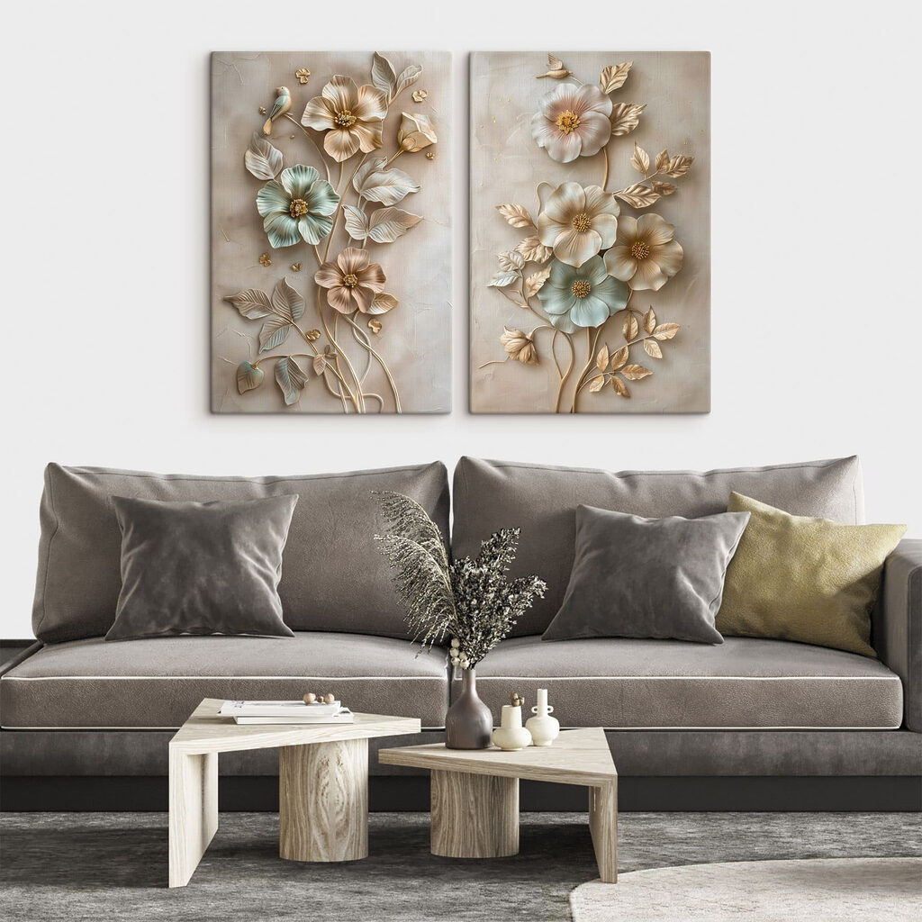 Jardin fleuri en strates dans un intérieur