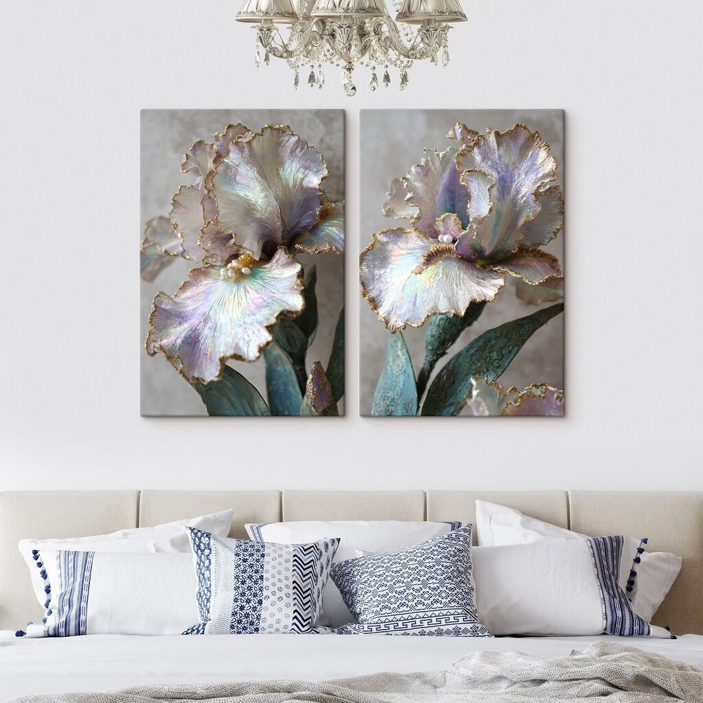 Iris au doux éclat dans un intérieur