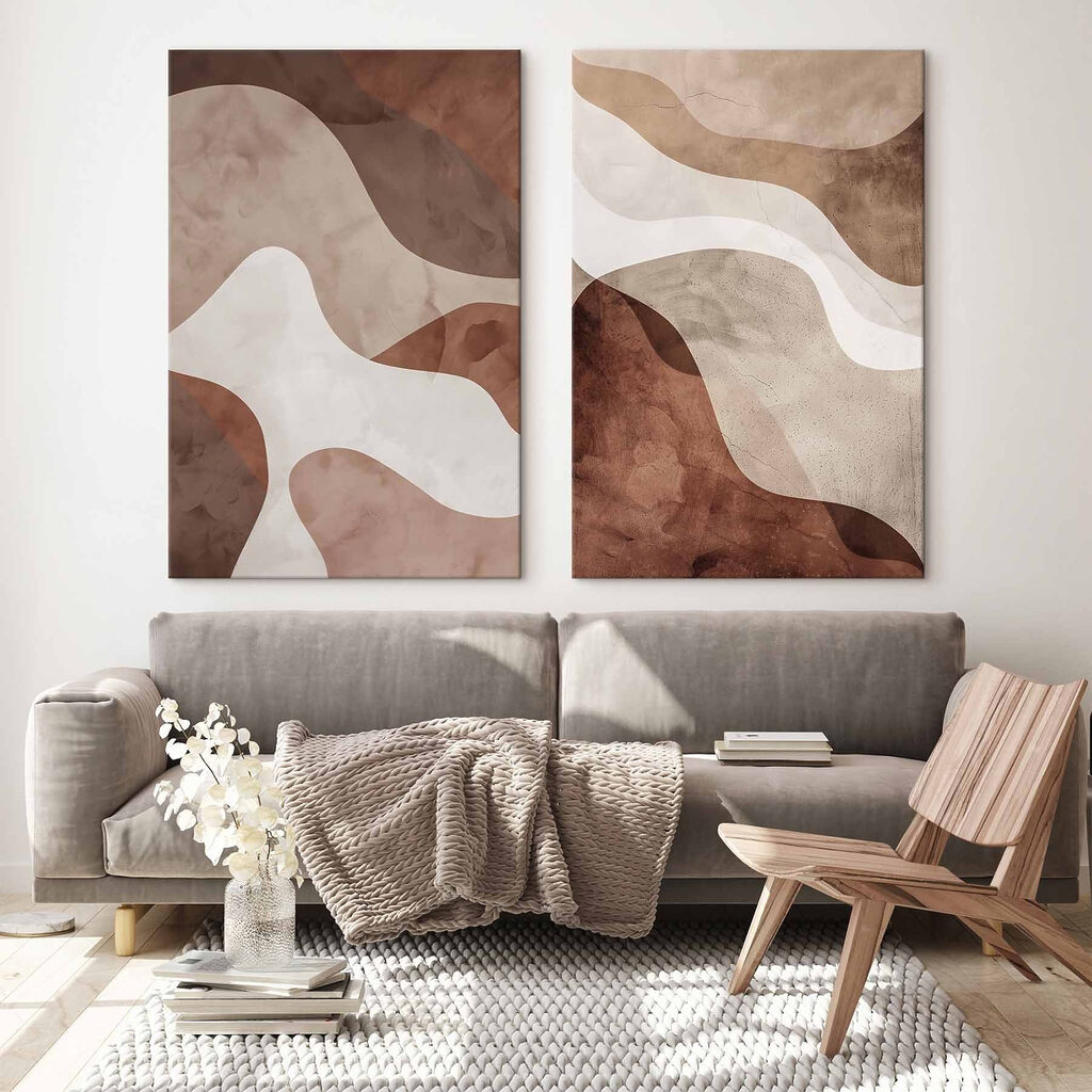 Vagues aux tons terreux dans un intérieur