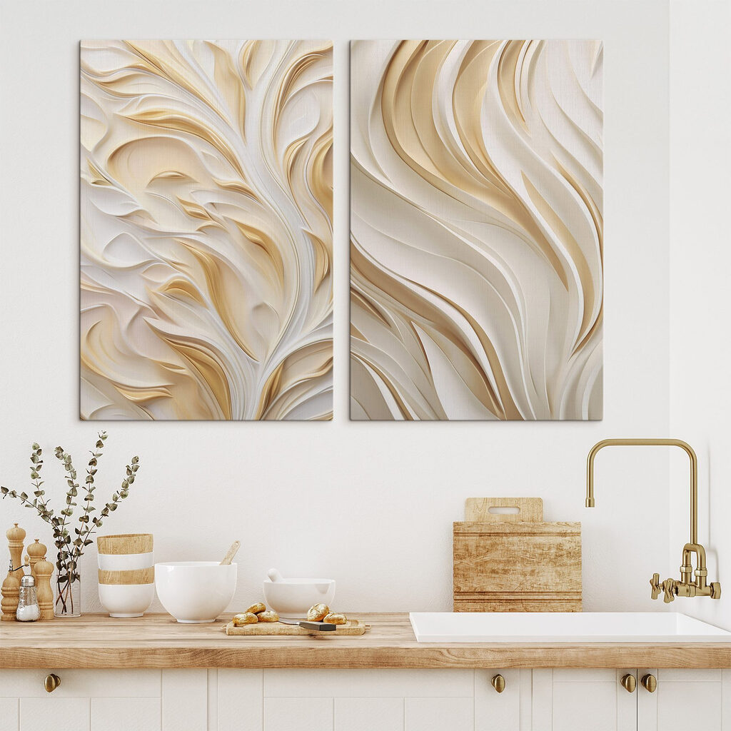 Lignes d’or fluides dans un intérieur