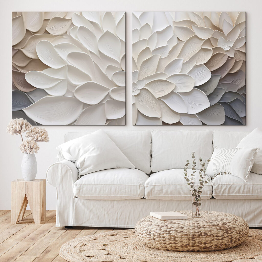 Couronnes de pétales dans un intérieur