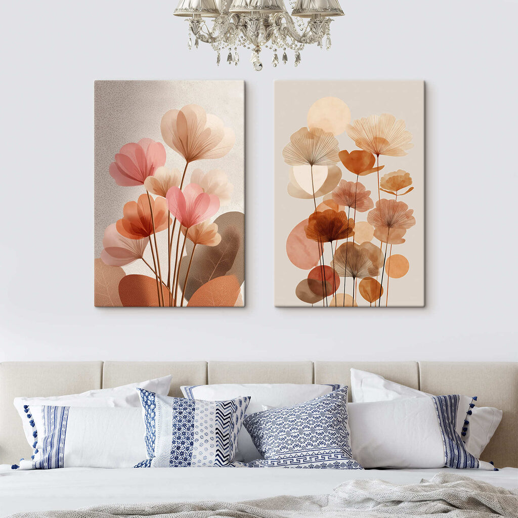Fleurs sur hautes tiges dans un intérieur