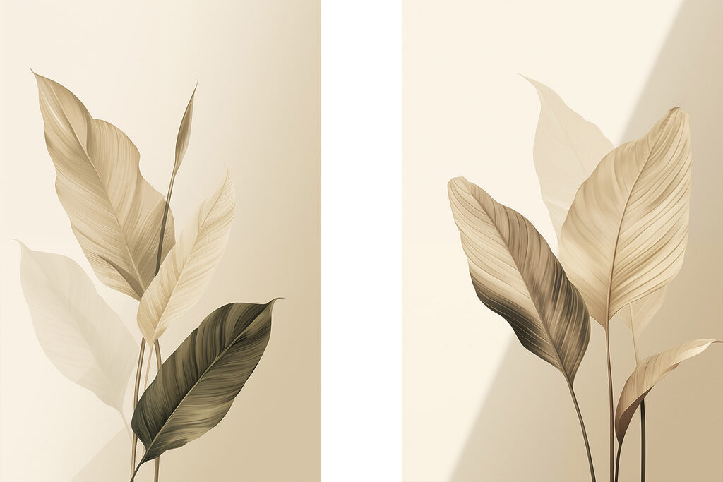 Feuilles baignées de lumière — motif complet