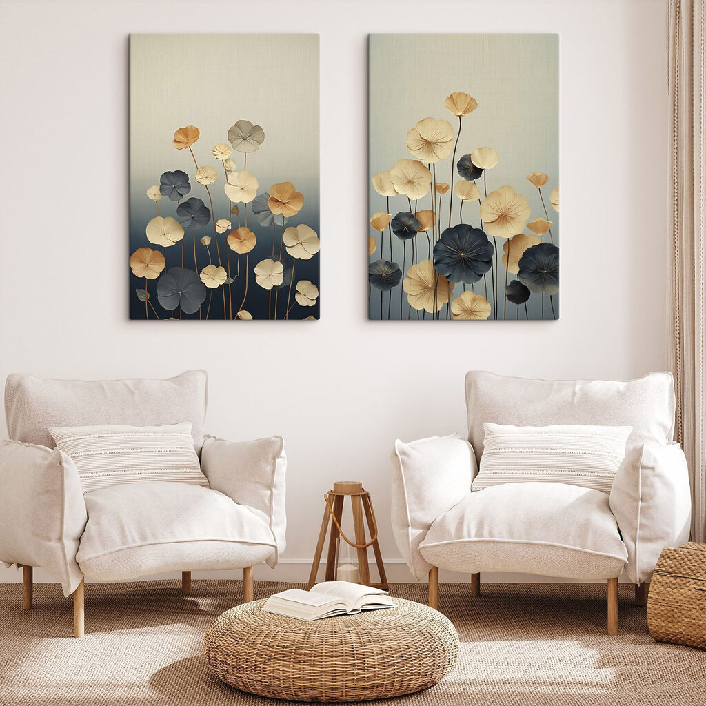 Fleurs sur un fil dans un intérieur