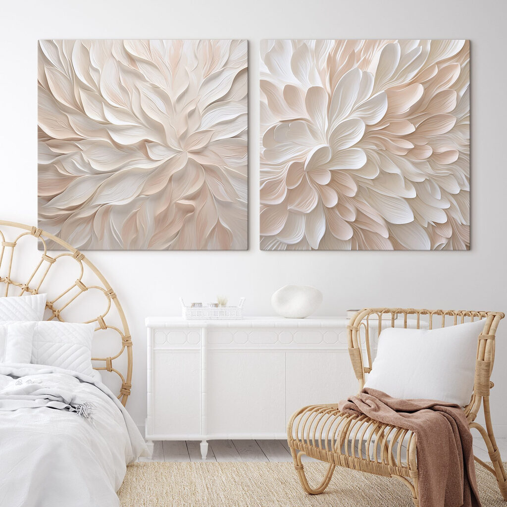 Rangées de pétales tendres dans un intérieur