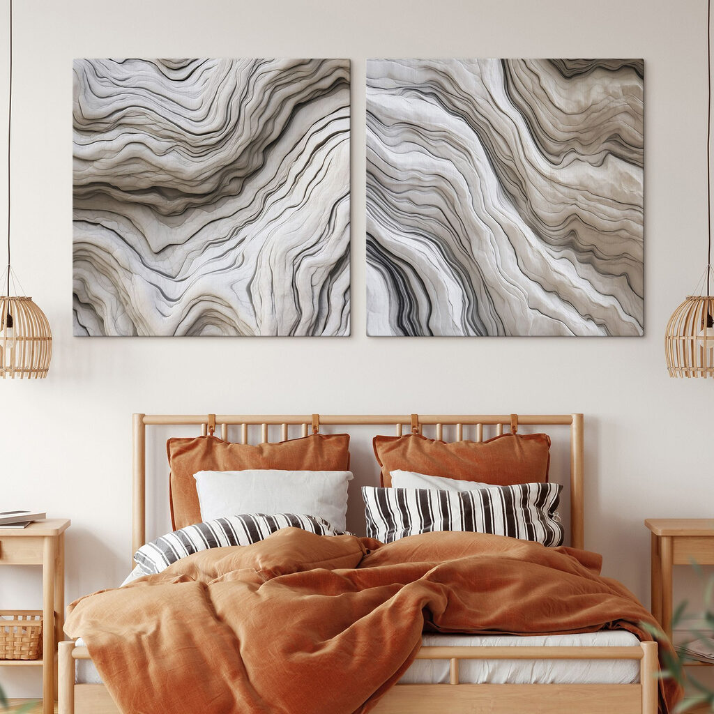 Lignes grises ondulantes dans un intérieur