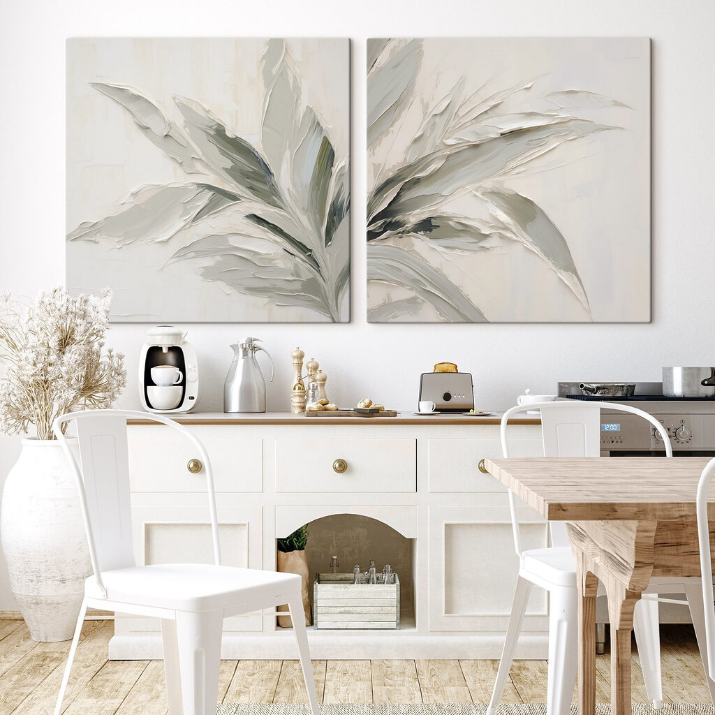 Feuilles en touches douces dans un intérieur