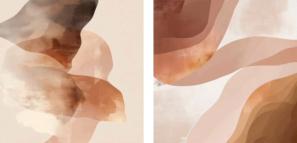 Formes abstraites chaleureuses — motif complet