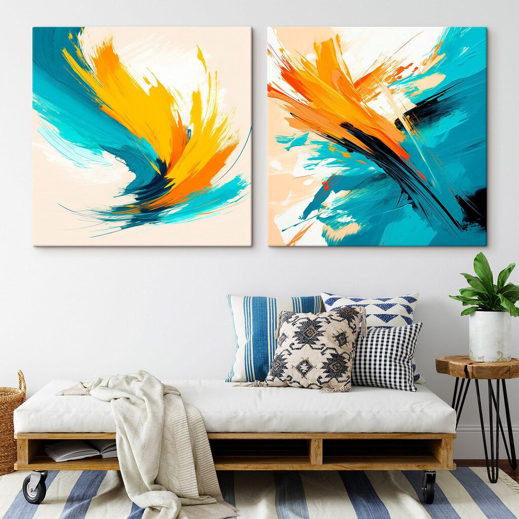 Turquoise ensoleillé dans un intérieur