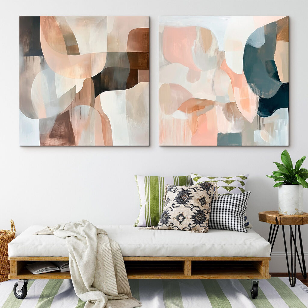 Aplats doux superposés dans un intérieur