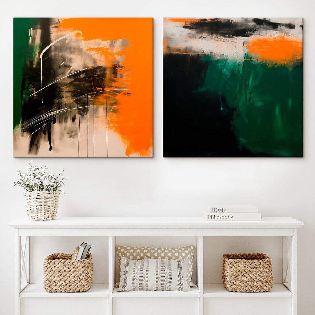 Orange et ombres profondes dans un intérieur