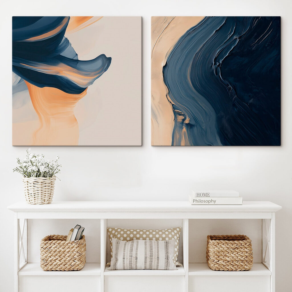 Coulées bleu profond dans un intérieur