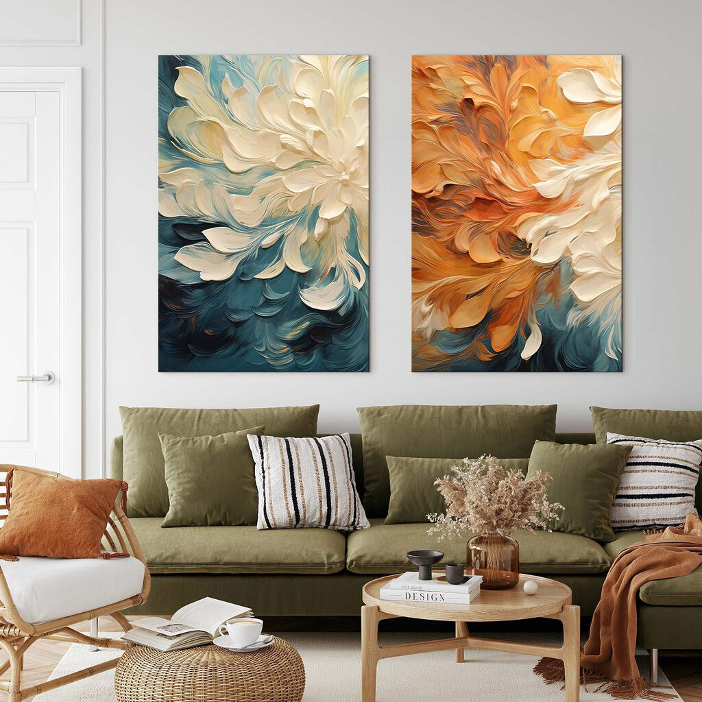 Floraison tourbillonnante dans un intérieur