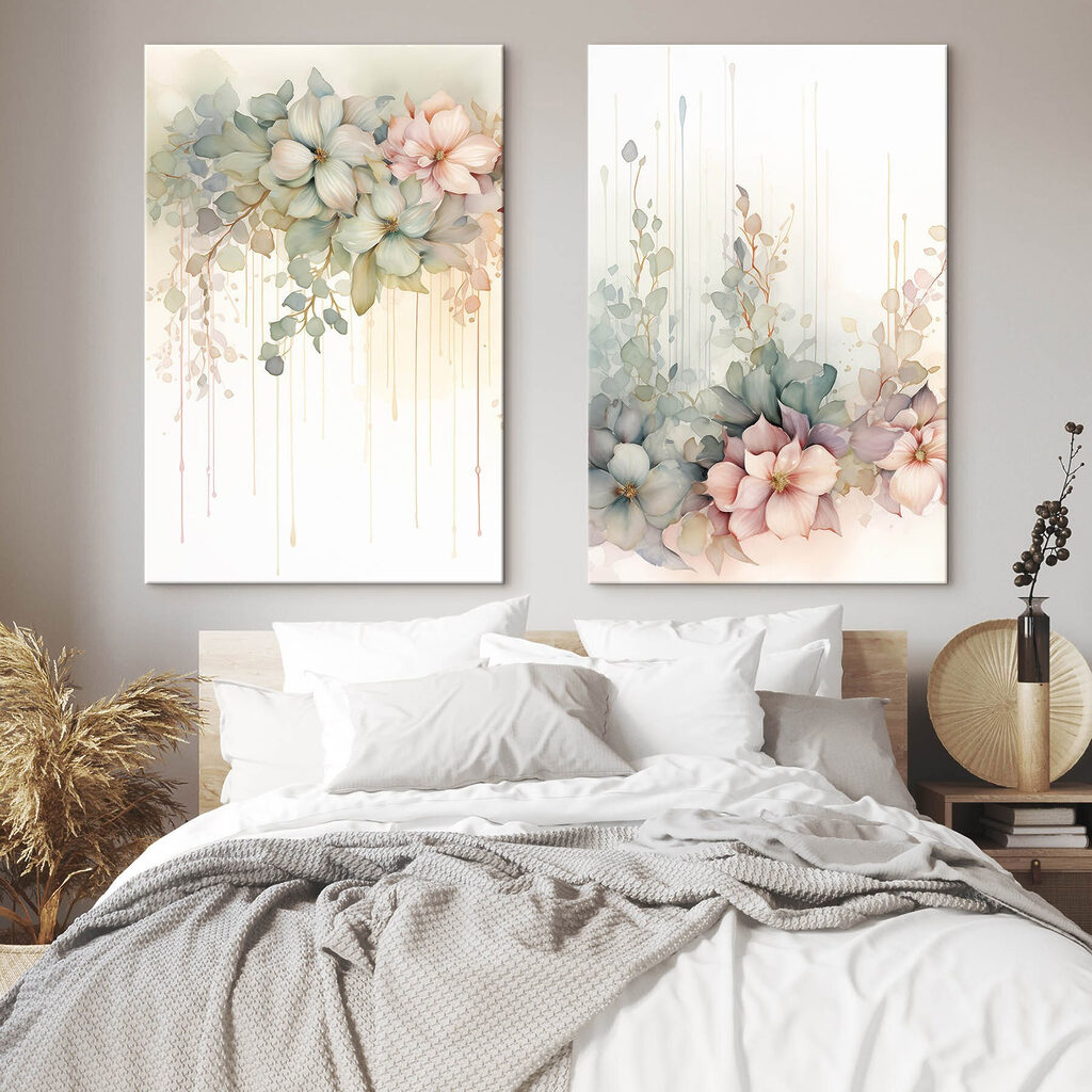 Guirlandes pastel dans un intérieur