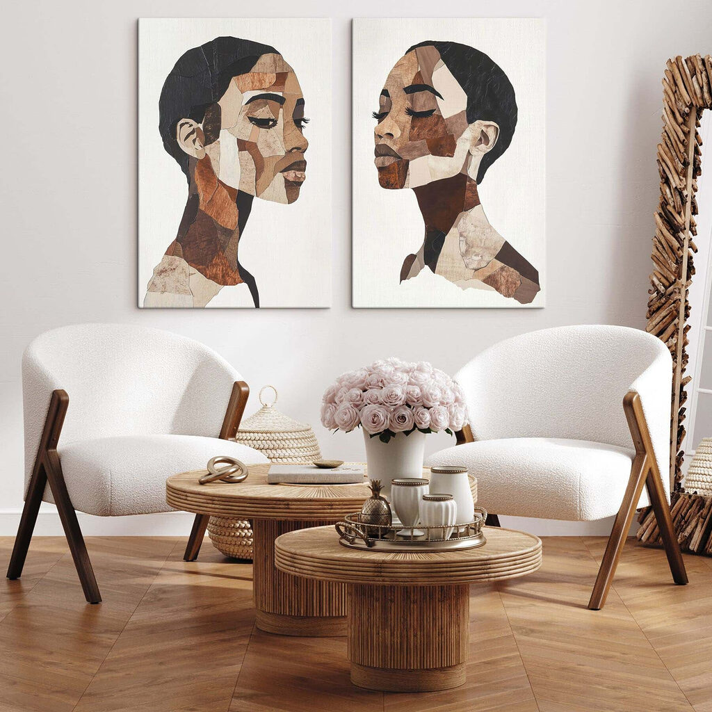 Portraits en fragments dans un intérieur