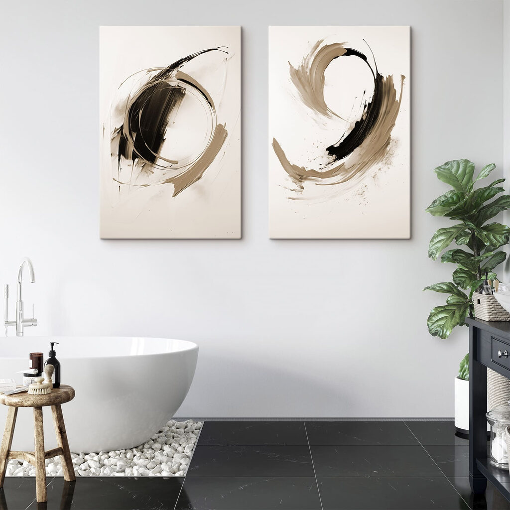 Cercles au pinceau libre dans un intérieur