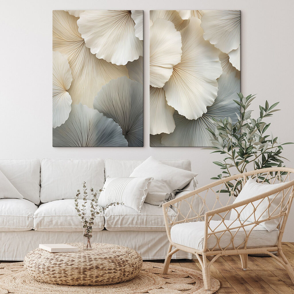 Feuilles aux bords ondulés dans un intérieur