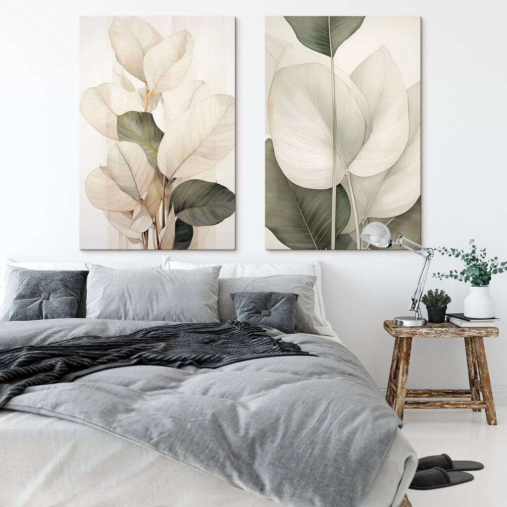 Feuilles lumineuses dans un intérieur