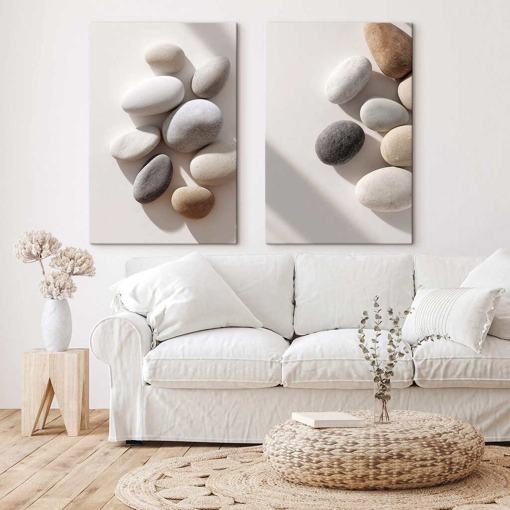 Galets au soleil dans un intérieur